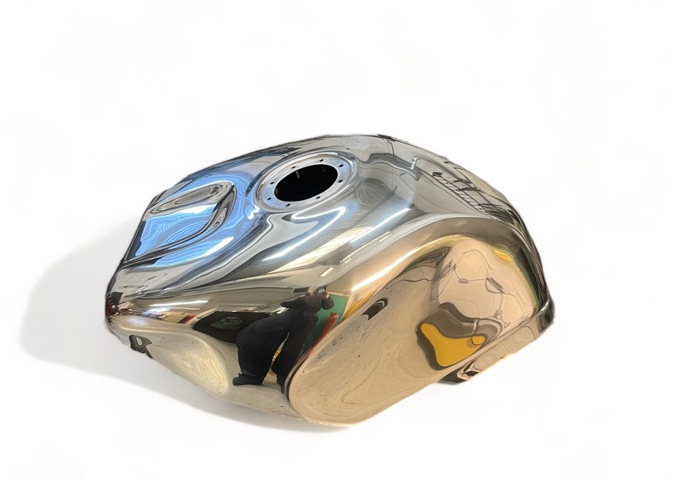 HIGHLY POLISHED MOTORCYCLE FUEL TANK